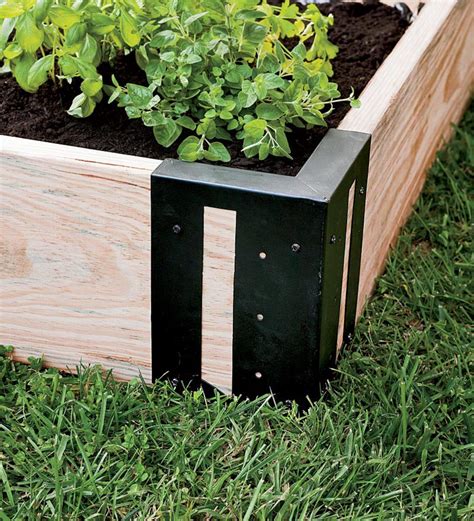 metal brackets for cedar raised bed garden kits|raised corners for garden beds.